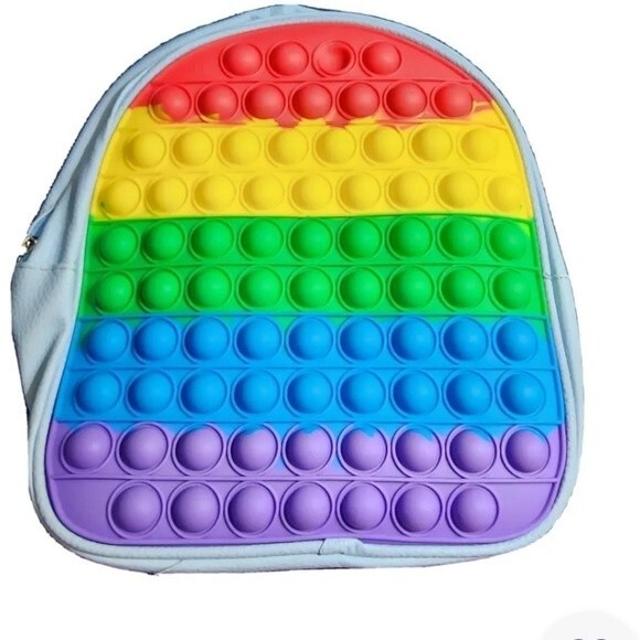 Backpack and Push Pop Kids Toy Bubble Special Needs  Fidget Autism - Picture 1 of 5